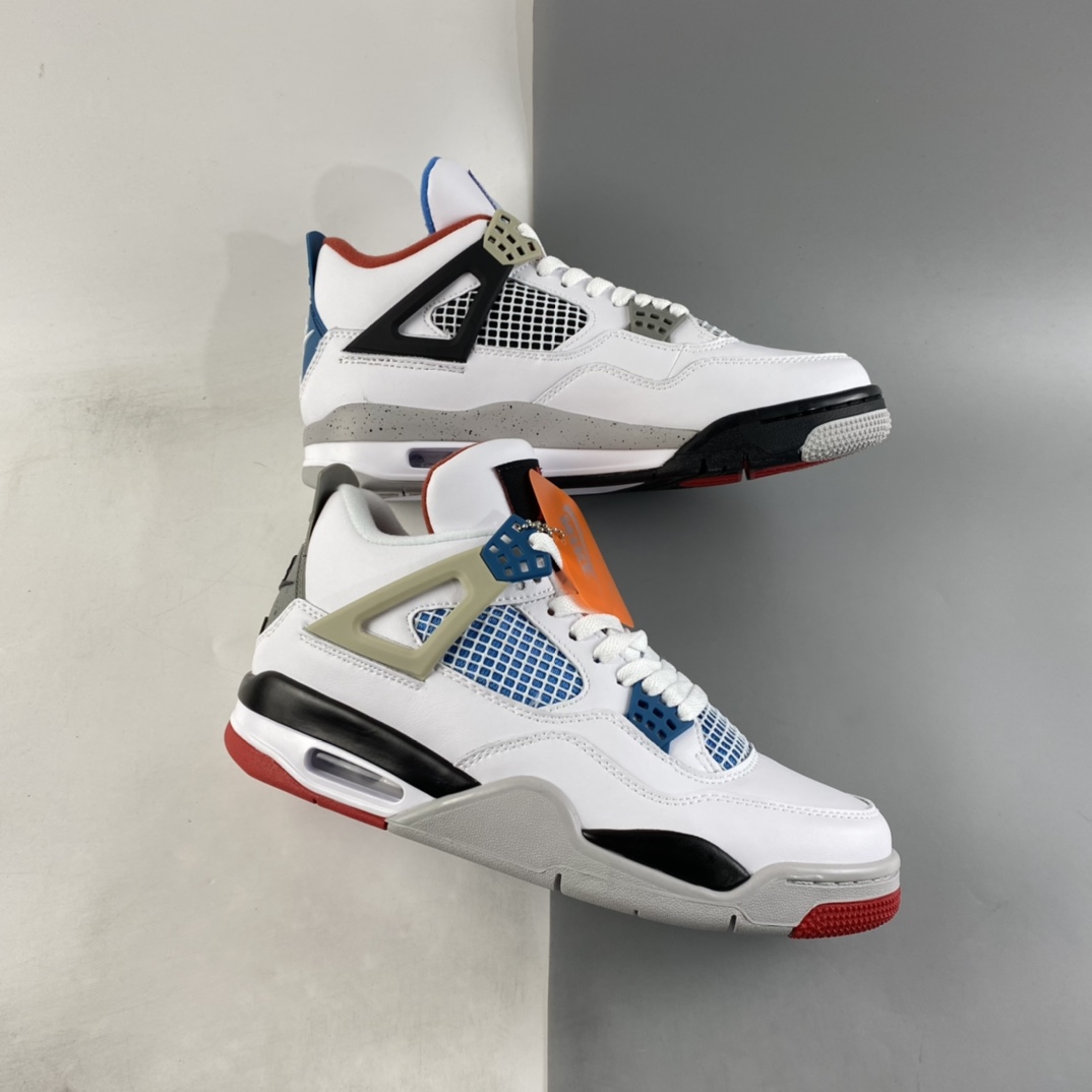 P240  Air Jordan 4 Tattoo“What The”AJ4 乔4白蓝 篮球鞋 CI1184-146