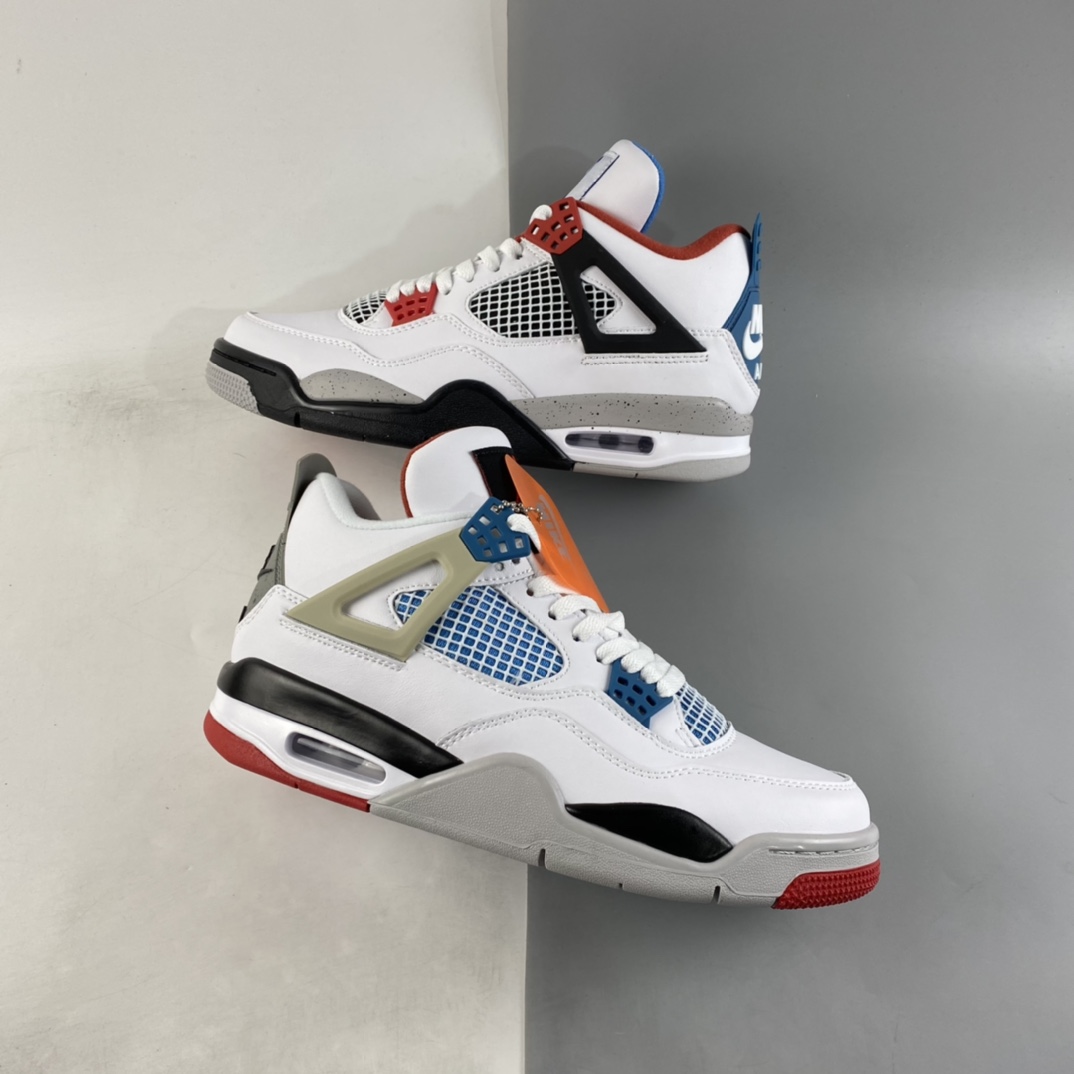 P240  Air Jordan 4 Tattoo“What The”AJ4 乔4白蓝 篮球鞋 CI1184-146