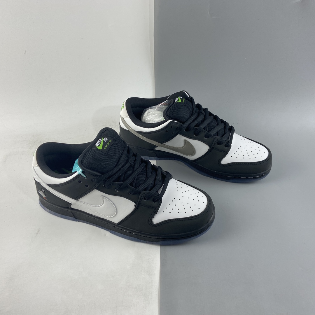 P240  原盒版 Staplex NIKE Dunk SB Low Pro OG QS 黑鸽子联名熊猫竹子 BV1310-013