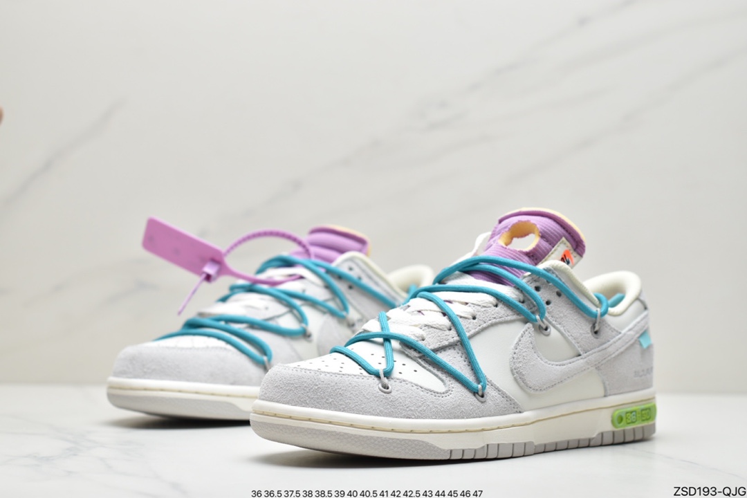 320 Off-White x Nike Dunk Low NO.3白鞋带 蓝扣 DM1602-124