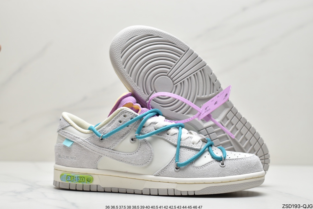 320 Off-White x Nike Dunk Low NO.3白鞋带 蓝扣 DM1602-124