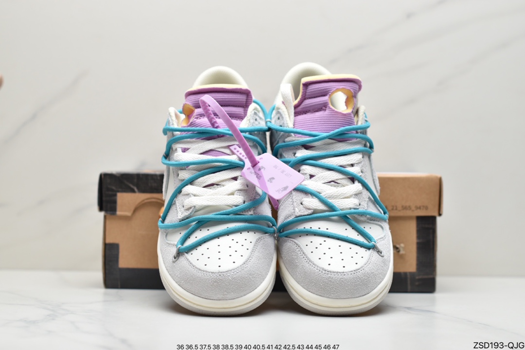 320 Off-White x Nike Dunk Low NO.3白鞋带 蓝扣 DM1602-124