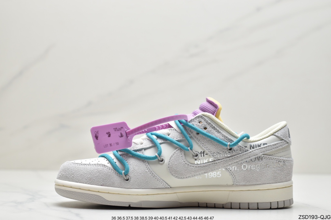 320 Off-White x Nike Dunk Low NO.3白鞋带 蓝扣 DM1602-124