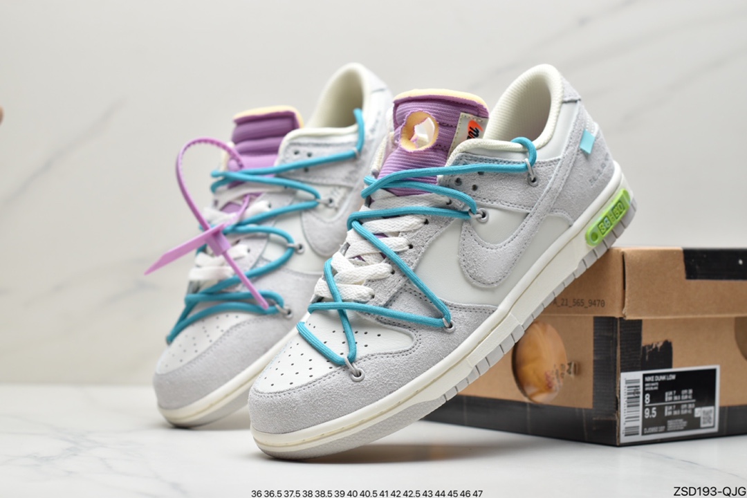 320 Off-White x Nike Dunk Low NO.3白鞋带 蓝扣 DM1602-124