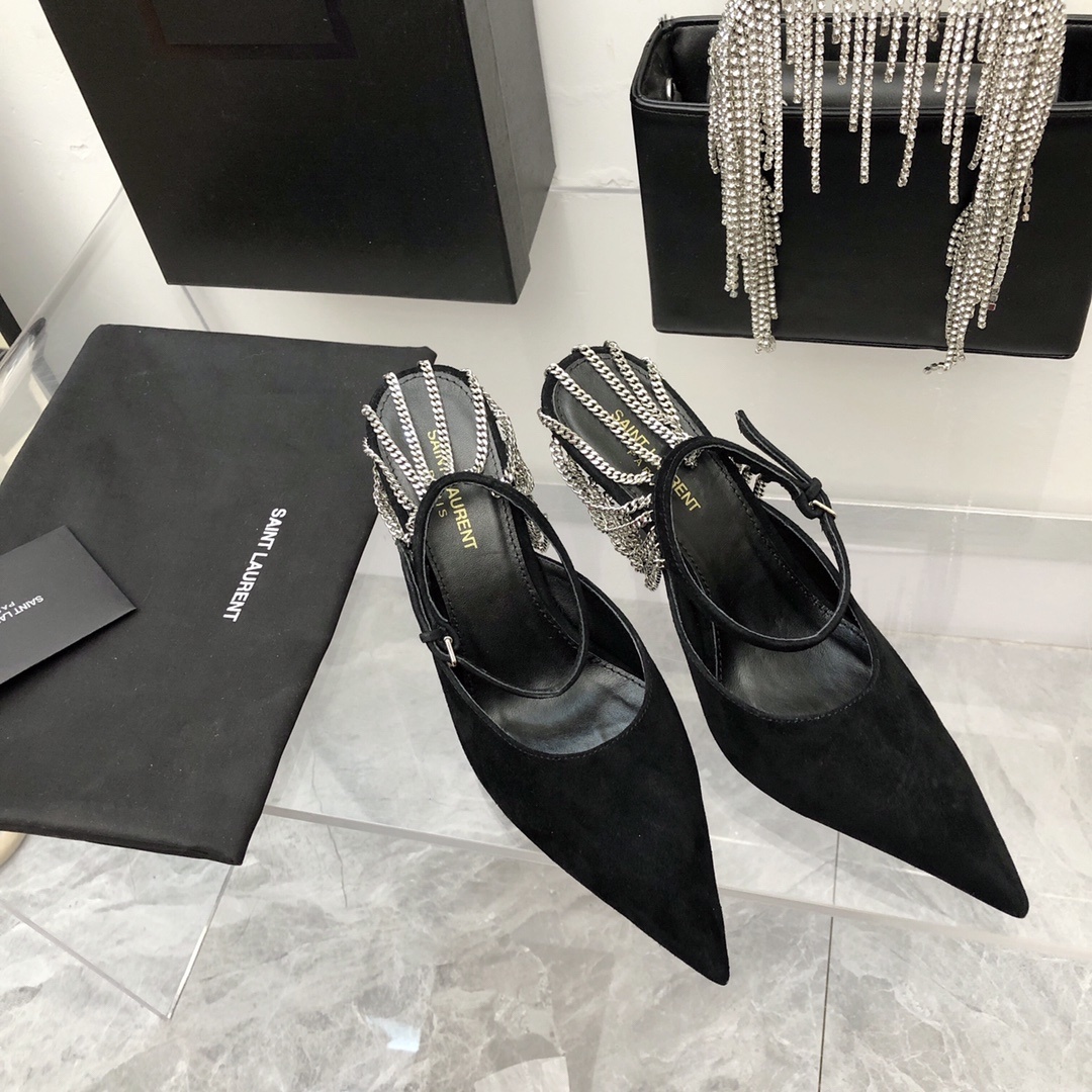 -昵子料黑色羊京牛漆皮SAINTLA
