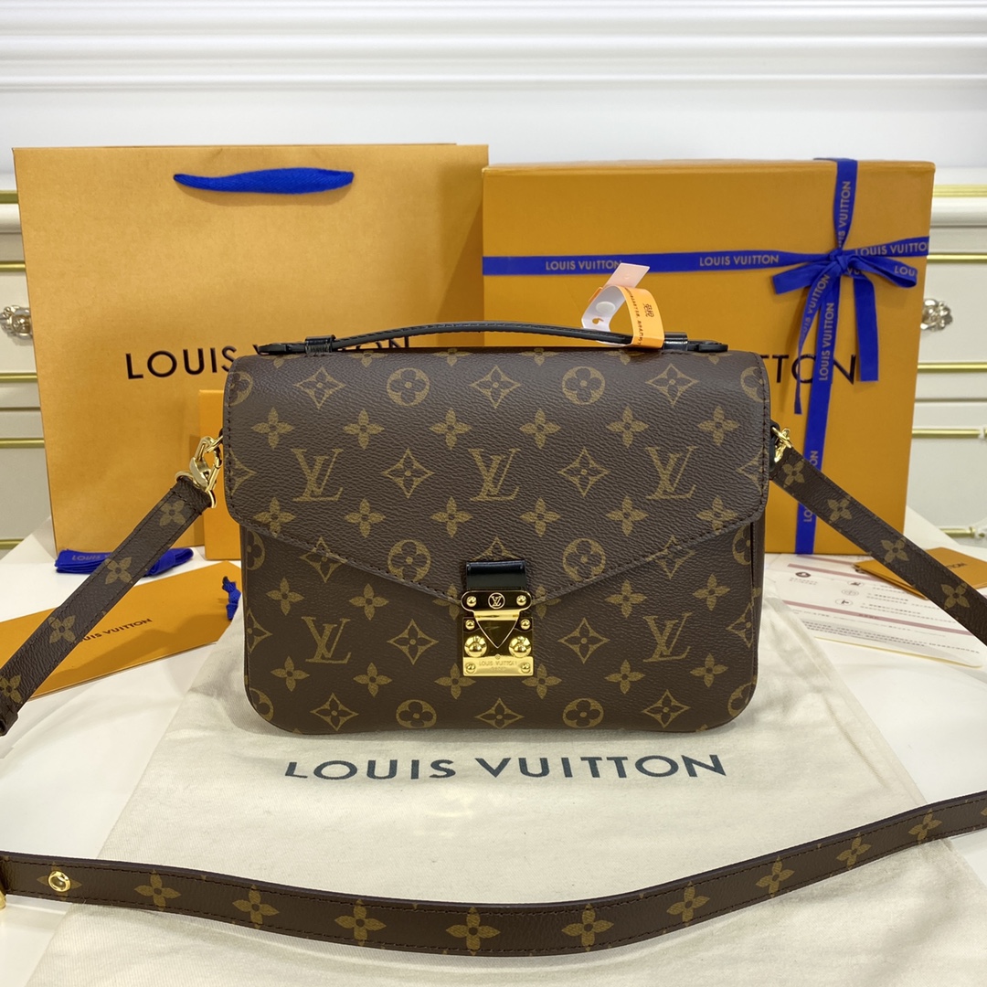 Louis Vuitton LV Pochette MeTis Messenger Bags Black Red Winter Collection M44875