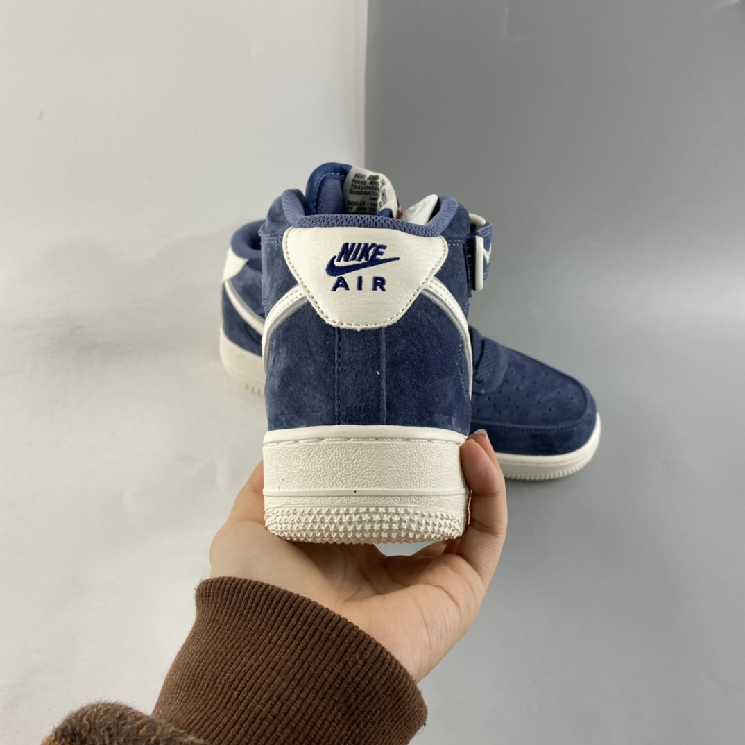 P260  NIKE Air Force 1’07 Mid 深蓝麂皮 空军一号3M反光中帮休闲板鞋 AA1118-007