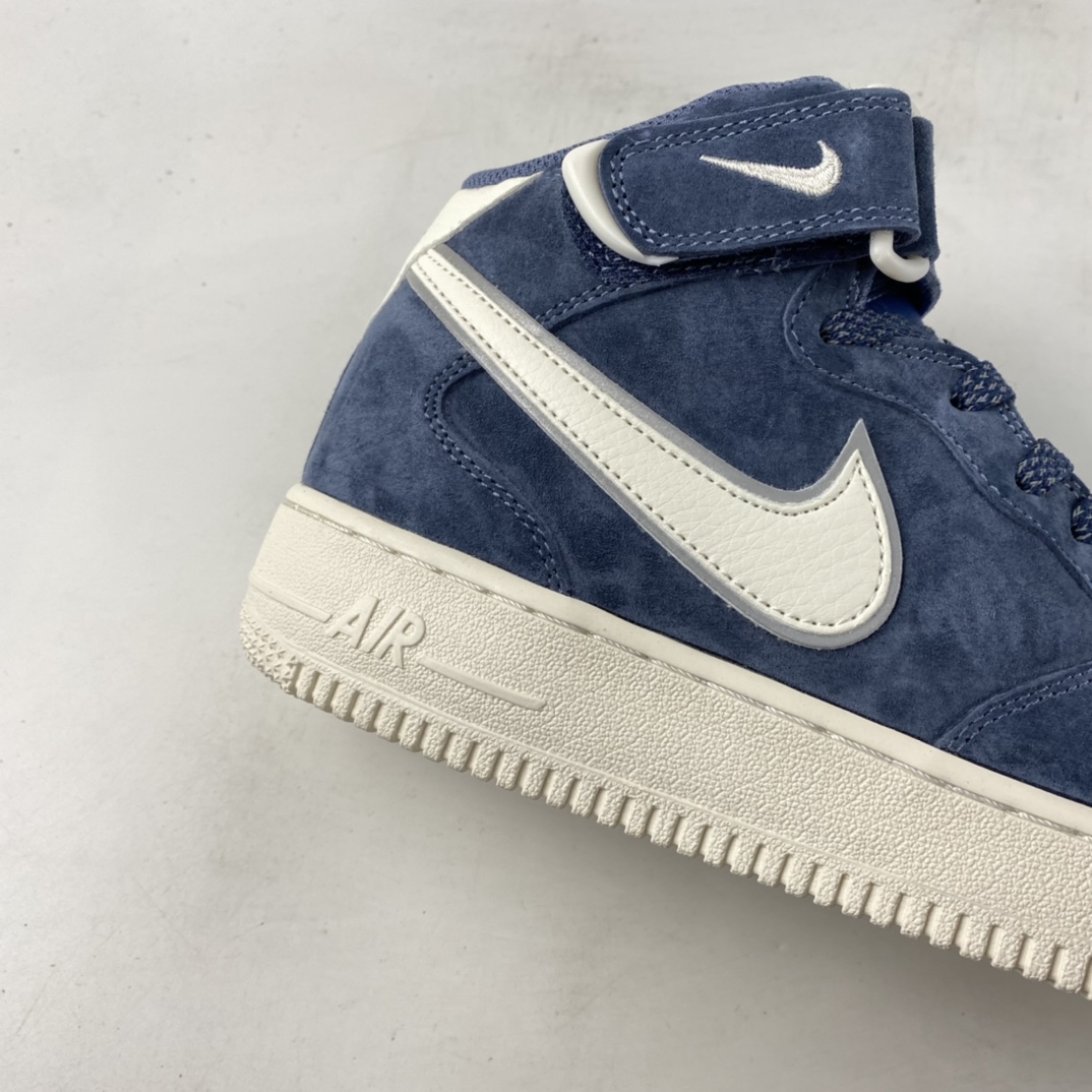 P260  NIKE Air Force 1’07 Mid 深蓝麂皮 空军一号3M反光中帮休闲板鞋 AA1118-007