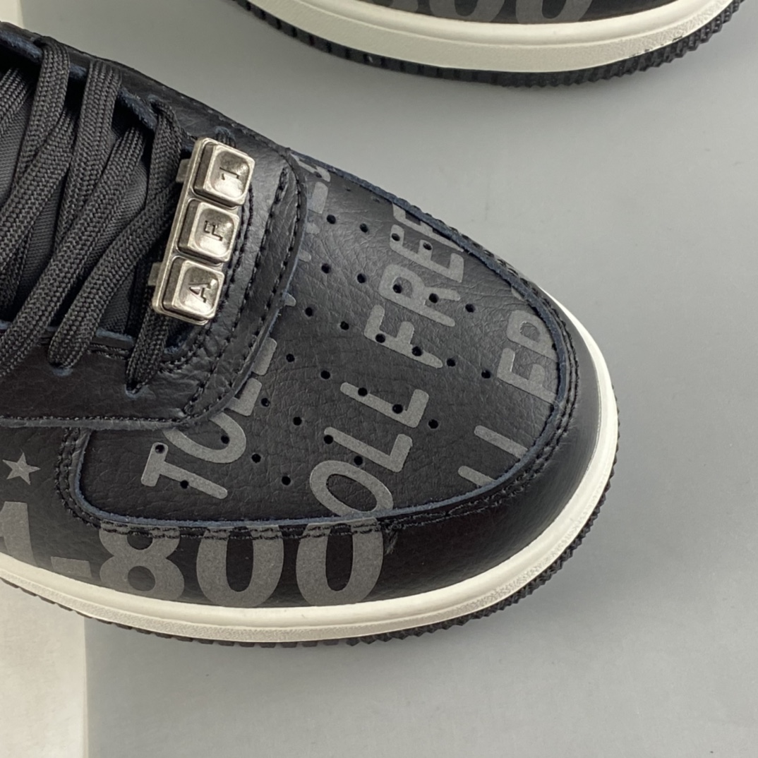 P240  NIKE Air Force 1’07 Premium ”Toll Free” 空军一号氧化做旧黑色高帮休闲板鞋 CU1414-001