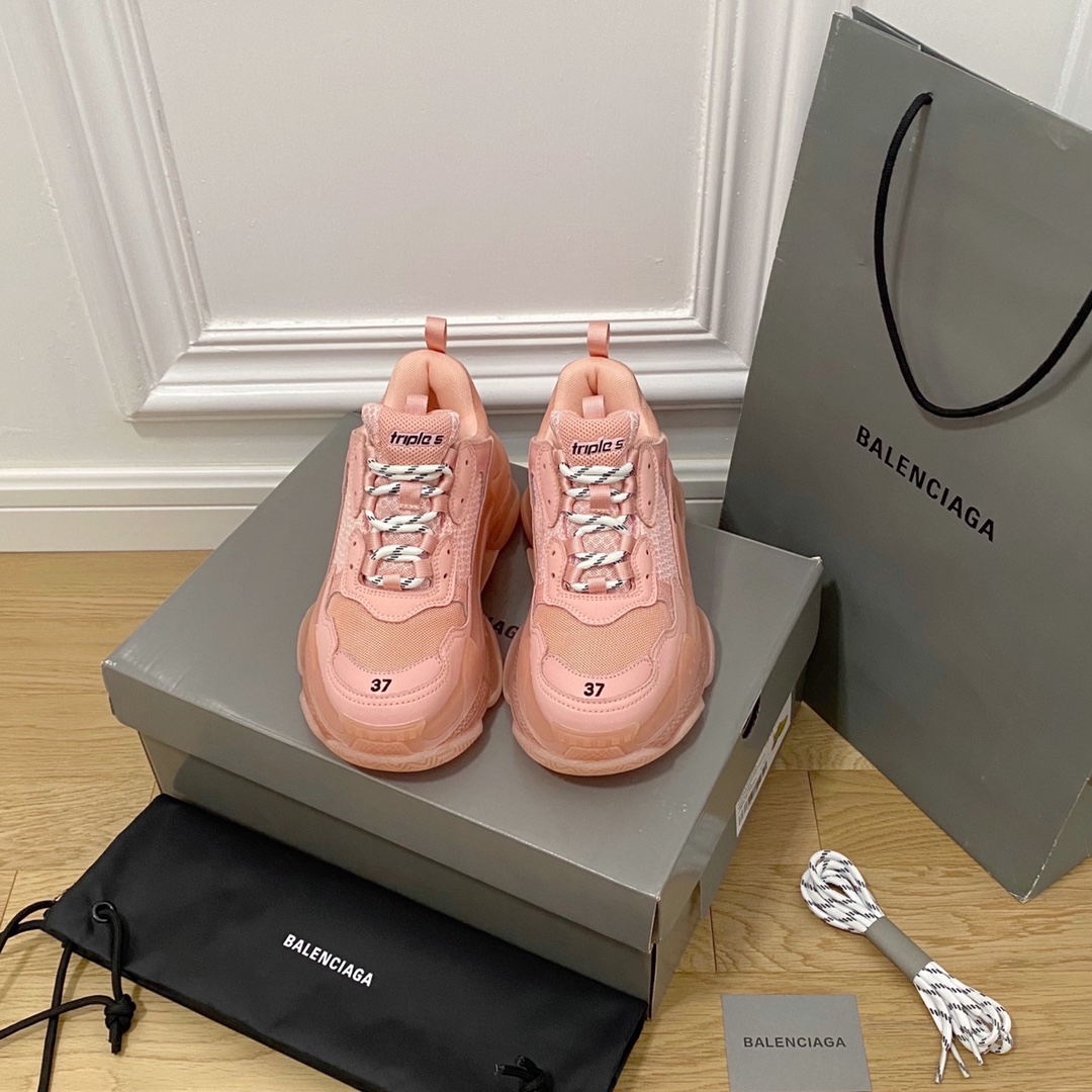 Rosa BALENCIAGA · Balenciaga 2022ss nuevo nuevo color triplica los zapatos de papá con colchón de aire de cristal real …