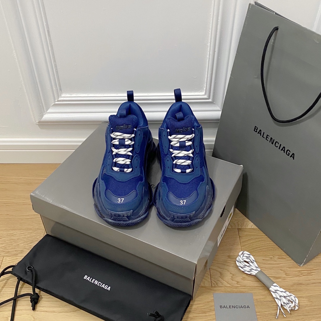 Azul BALENCIAGA · Balenciaga 2022ss nuevo nuevo color triplica los zapatos de papá con colchón de aire de cristal real …