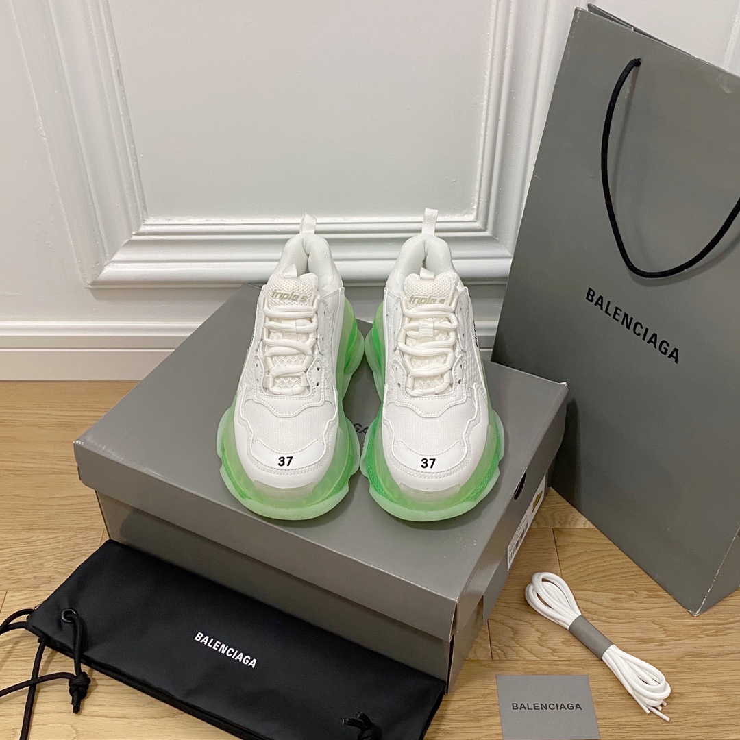 Blanco y verde BALENCIAGA · Balenciaga 2022ss nuevo nuevo color triplica los zapatos de papá con colchón de aire de cri…