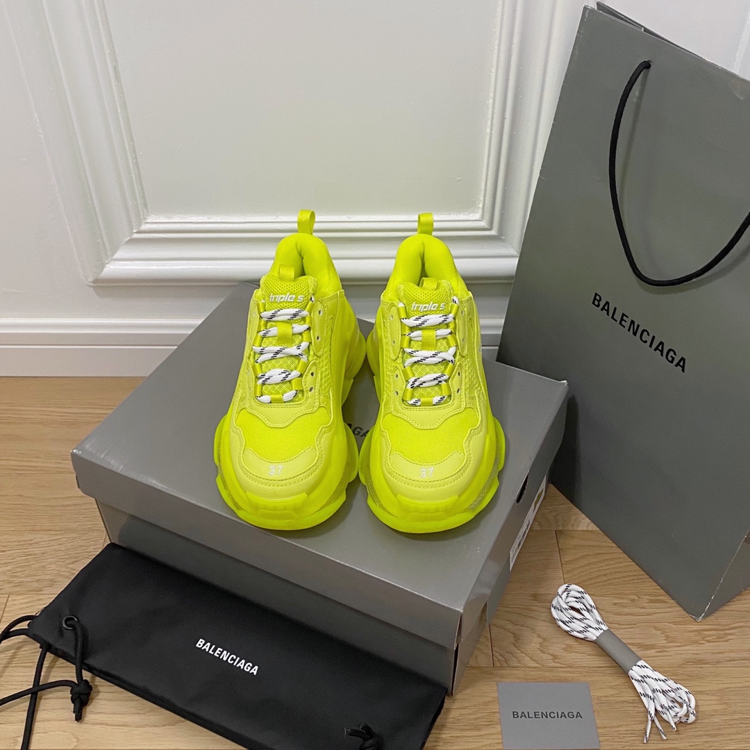 Amarillo BALENCIAGA · Balenciaga 2022ss nuevo nuevo color triplica los zapatos de papá con colchón de aire de cristal r…