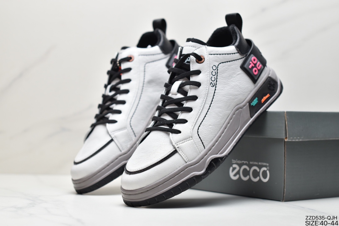 250 ECCO爱步 轻便系带皮革休闲百搭运动鞋 CTX85825