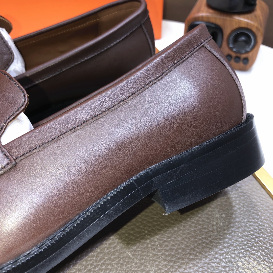 Hermes Men's Brown Leather Loafers with Horsebit Detail - Size 38-44 9 i1639677231 1070 7
