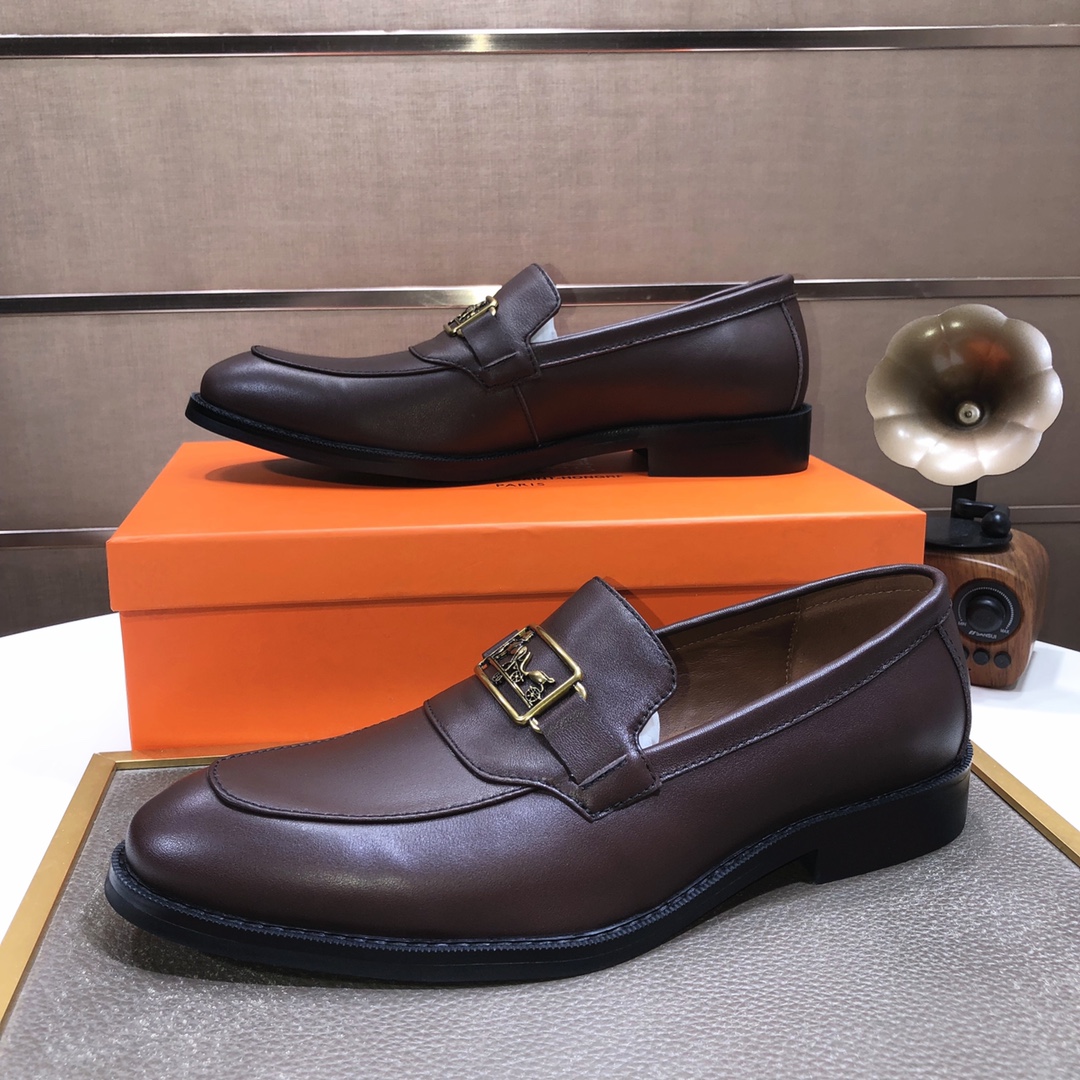 Hermes Men's Brown Leather Loafers with Horsebit Detail - Size 38-44 6 i1639677231 5635 4