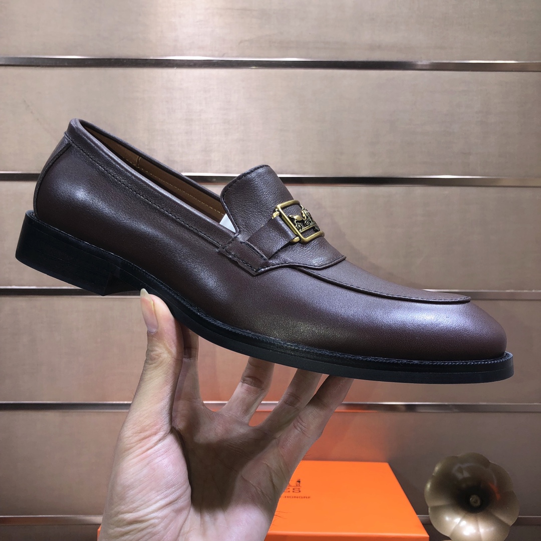 Hermes Men's Brown Leather Loafers with Horsebit Detail - Size 38-44 7 i1639677231 8184 5