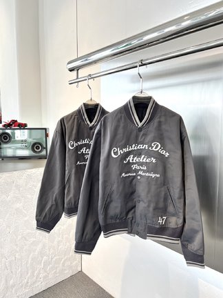 Dior Clothing Coats & Jackets Grey Embroidery