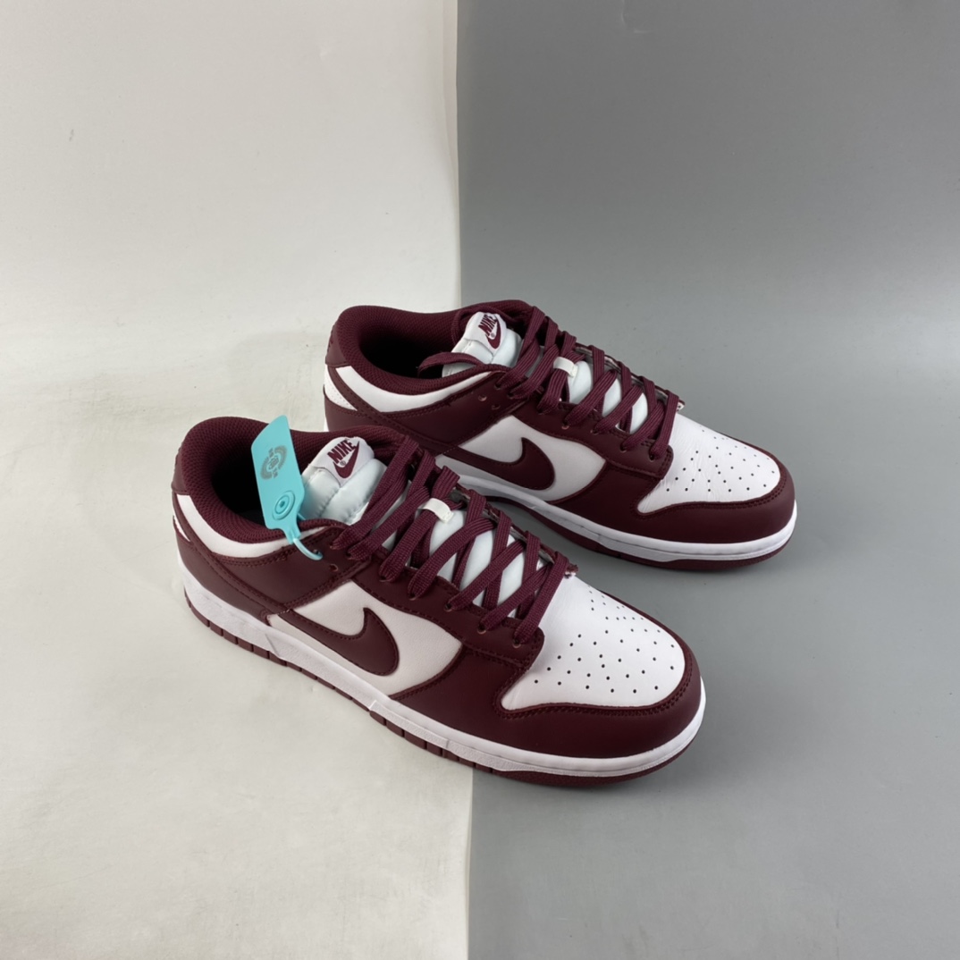 P220 NIKE SB Dunk Low Prm 酒红白配色SB扣碎篮板时尚休闲板鞋DD1503-108