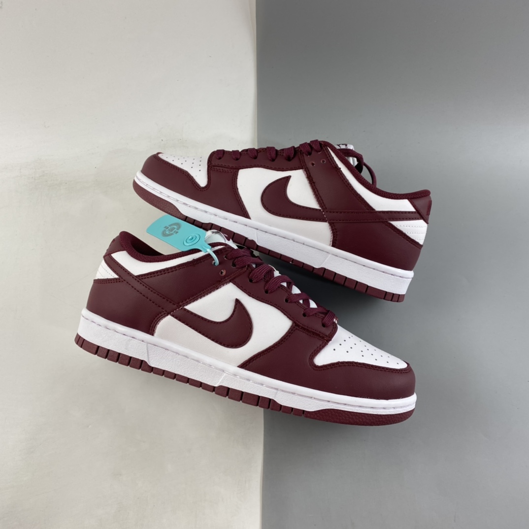 P220 NIKE SB Dunk Low Prm 酒红白配色SB扣碎篮板时尚休闲板鞋DD1503-108