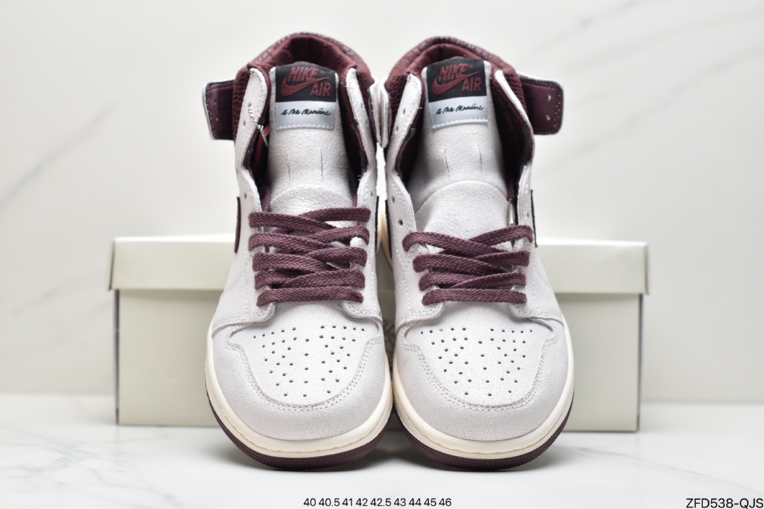 280  Maniére x Nike Air Jordan 1 Retro High OG ”White Sail/Maroon”AJ1代经典复古经典高帮百搭文化篮球鞋“帆白酒红蛇纹”DO7097-100