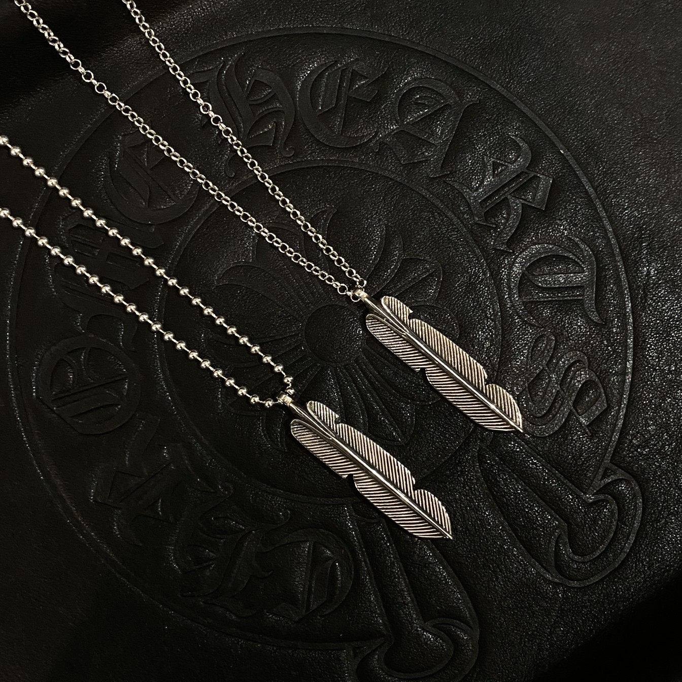 Chrome Hearts 𝐂𝐡𝐫𝐨𝐦𝐞 𝐡𝐞𝐚𝐫𝐭𝐬 克罗心羽毛项链
