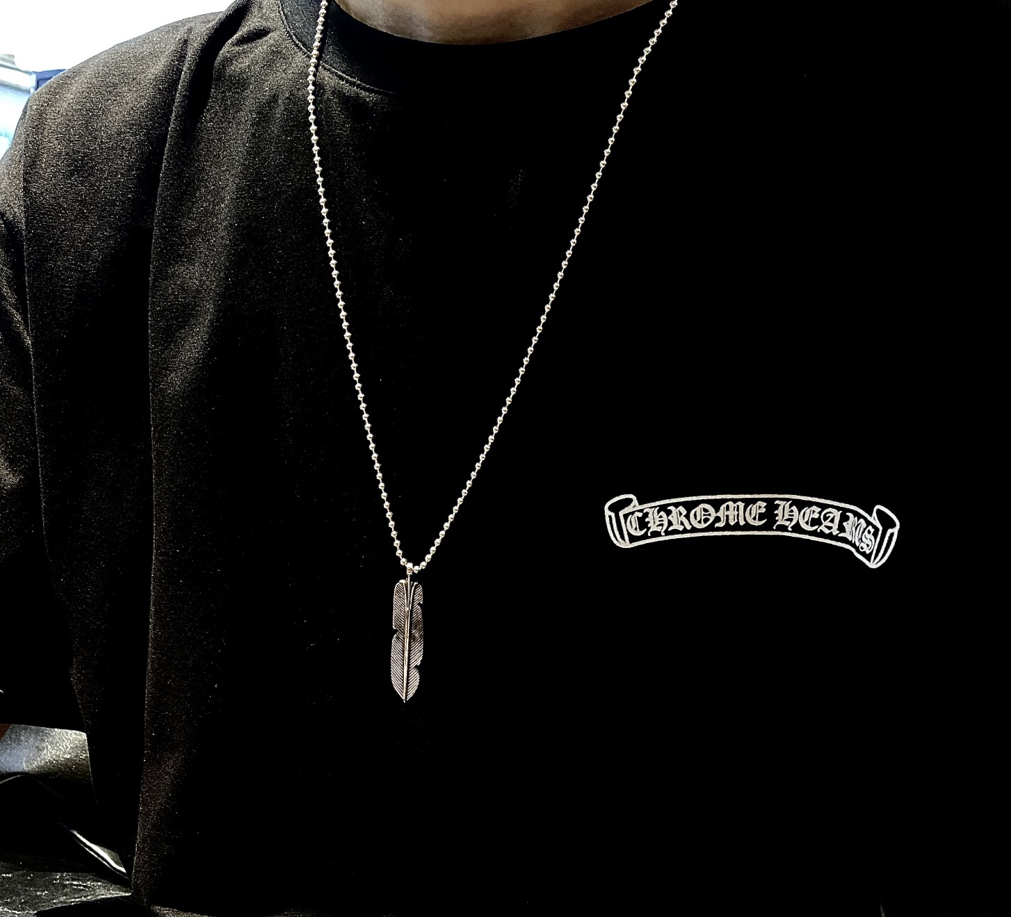 Chrome Hearts 𝐂𝐡𝐫𝐨𝐦𝐞 𝐡𝐞𝐚𝐫𝐭𝐬 克罗心羽毛项链