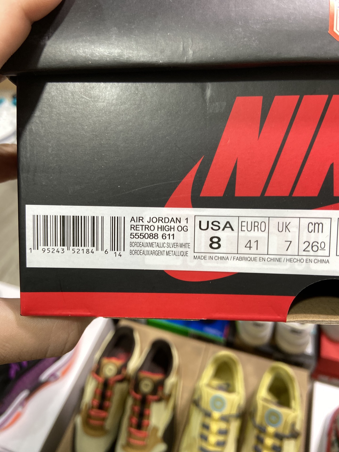 480高版本 乔丹Air Jordan 1 High OG “Bordeaux” 波尔多整个鞋身555088-611