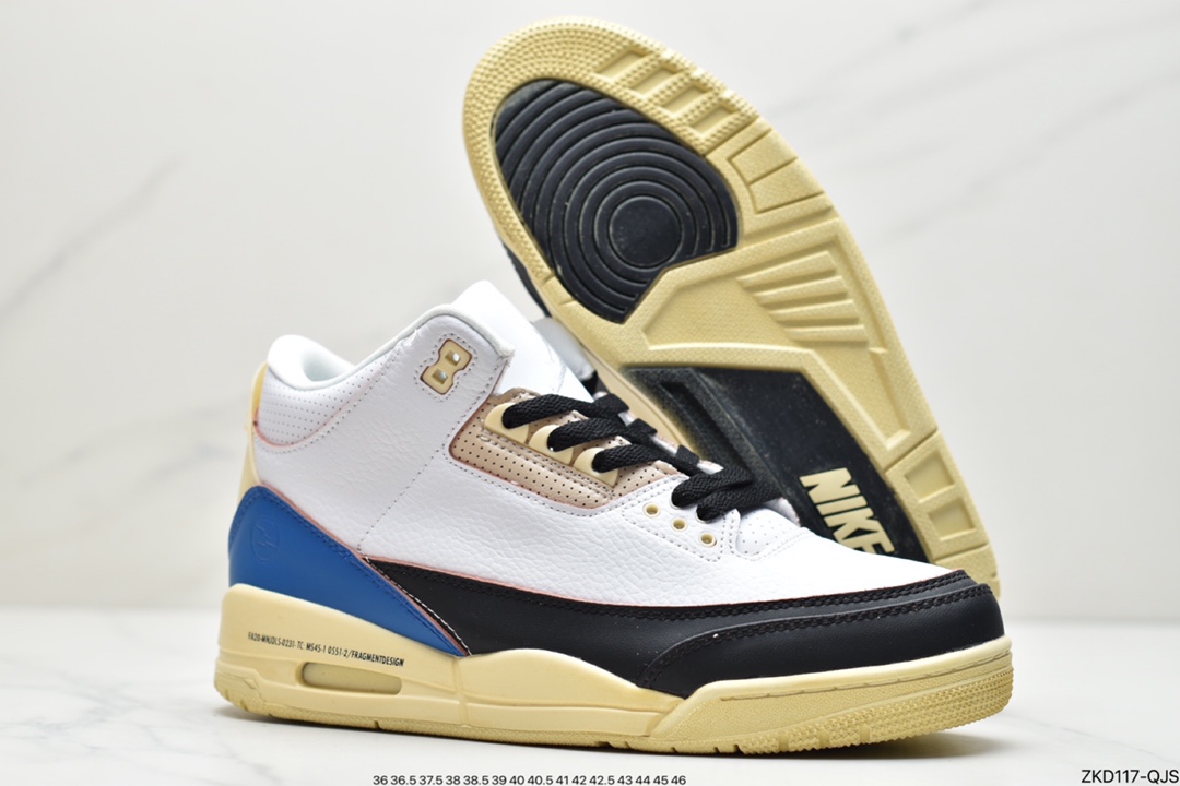 270 Fragment Design x Air Jordan 3 藤原浩闪电联名 AJ3 乔丹3代 aj3 乔3 藤原浩闪电DA3595-100
