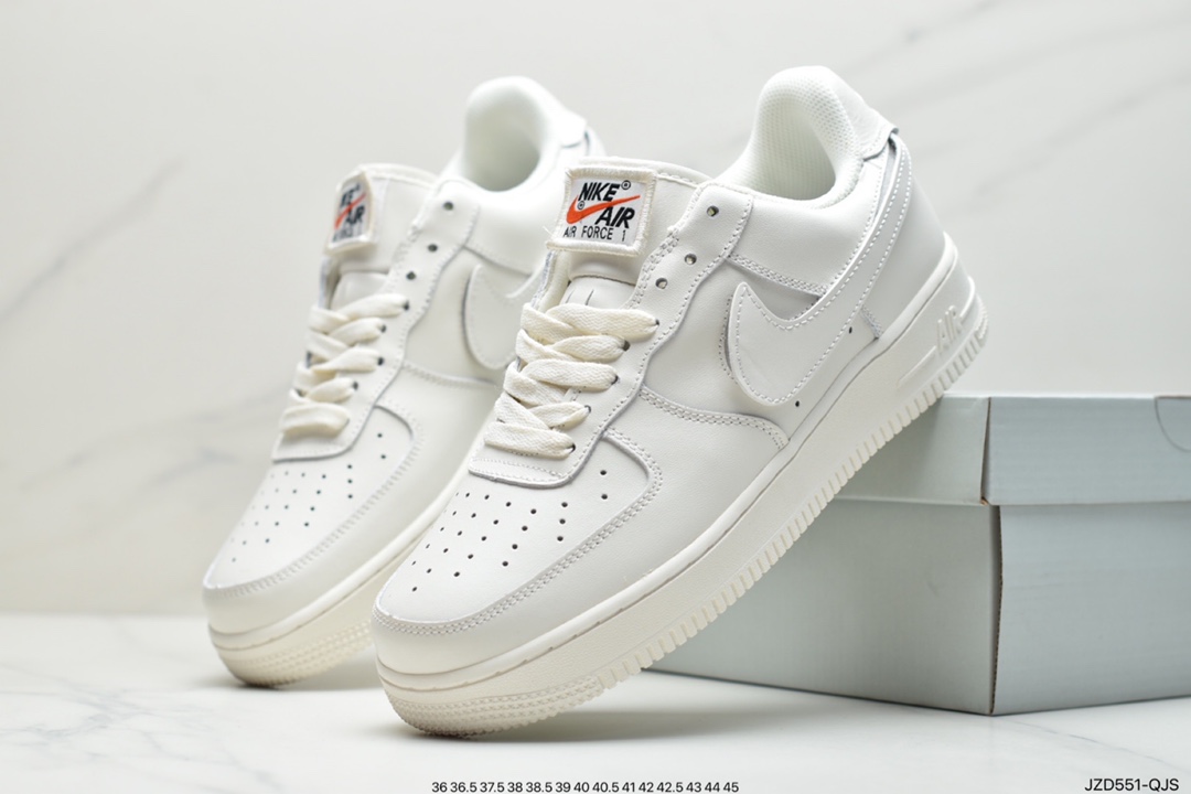 140 耐克Nike Air Force 1 07 QS“ Swoosh Pack”魔术贴彩色勾换空军一号经典搭百休闲运动板鞋“浅米彩虹勾”AH8462-101