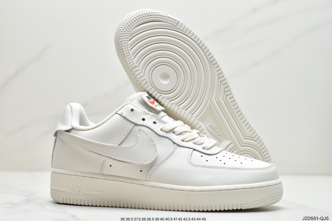 140 耐克Nike Air Force 1 07 QS“ Swoosh Pack”魔术贴彩色勾换空军一号经典搭百休闲运动板鞋“浅米彩虹勾”AH8462-101