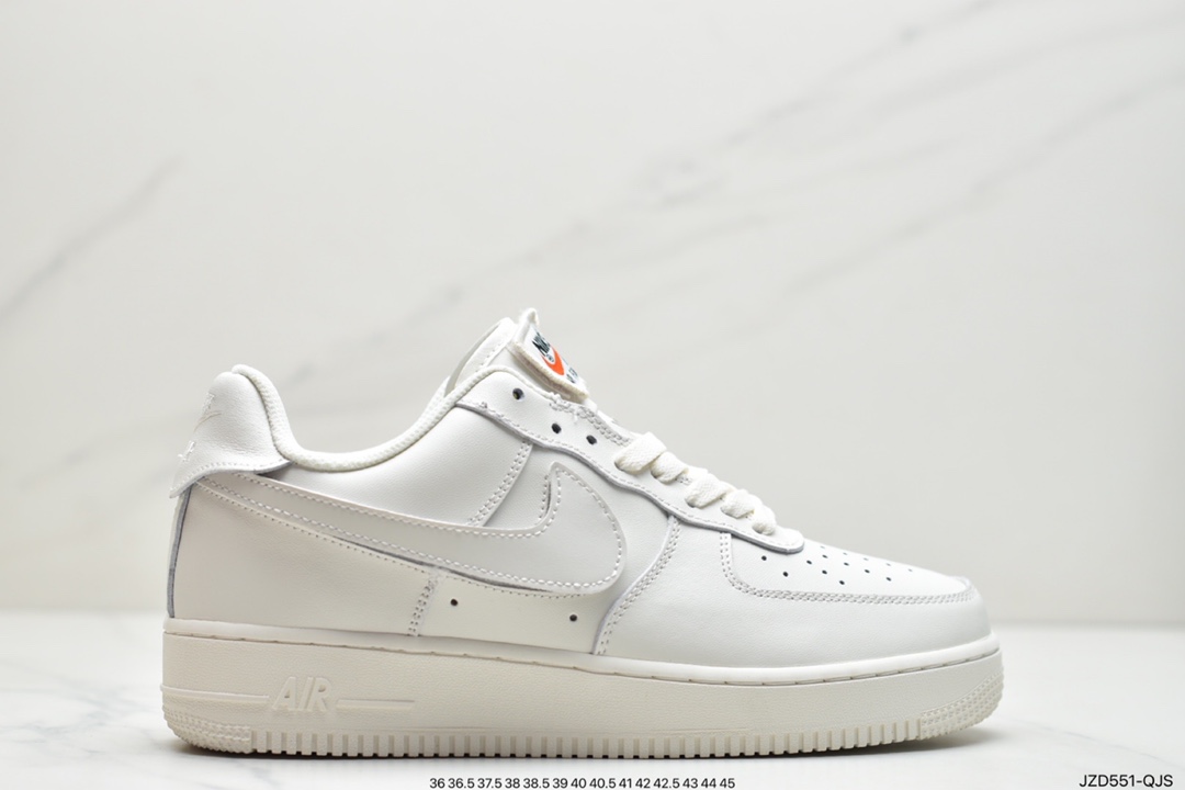140 耐克Nike Air Force 1 07 QS“ Swoosh Pack”魔术贴彩色勾换空军一号经典搭百休闲运动板鞋“浅米彩虹勾”AH8462-101