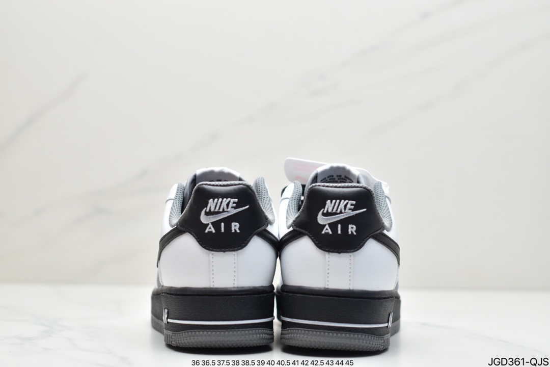 180 耐克Nike Air Force 1 Low 黑白灰拼接 空军一号低帮百搭休闲运动板鞋 553689-609