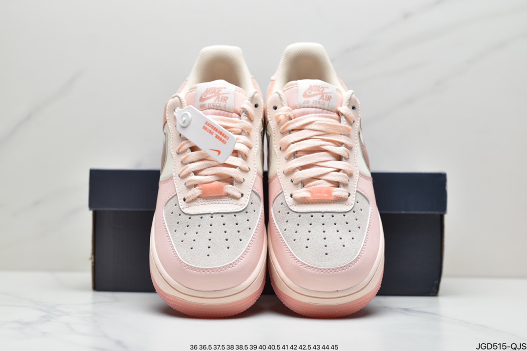 180 耐克 Nike Air Force 1 Low ’07 PRM 浅粉拼接 空军一号低帮百搭休闲运动板鞋 896185-603
