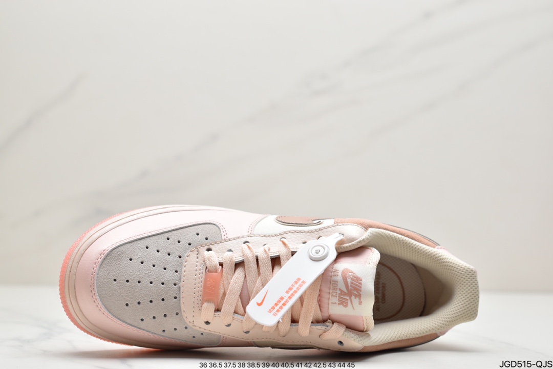 180 耐克 Nike Air Force 1 Low ’07 PRM 浅粉拼接 空军一号低帮百搭休闲运动板鞋 896185-603