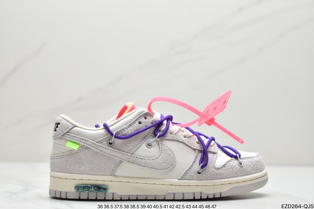 360 Off-White x Nike Dunk Low NO.3白鞋带 蓝扣 DM1602-124