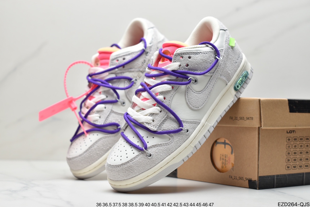 360 Off-White x Nike Dunk Low NO.3白鞋带 蓝扣 DM1602-124