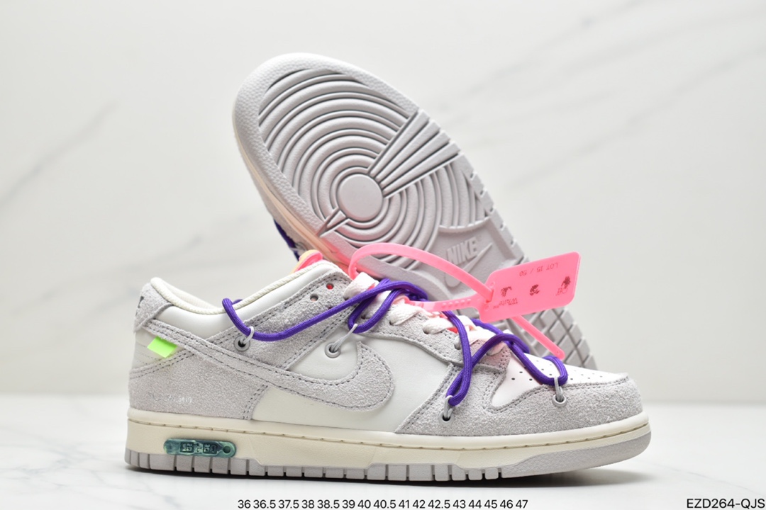 360 Off-White x Nike Dunk Low NO.3白鞋带 蓝扣 DM1602-124