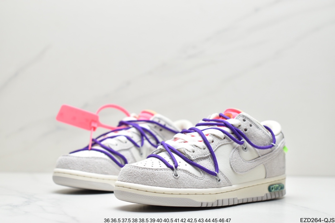 360 Off-White x Nike Dunk Low NO.3白鞋带 蓝扣 DM1602-124