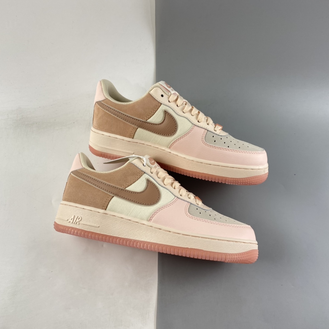 P200 NIKE Air Force 1’07 Low 浅粉拼接空军一号低帮休闲板鞋 896185-603