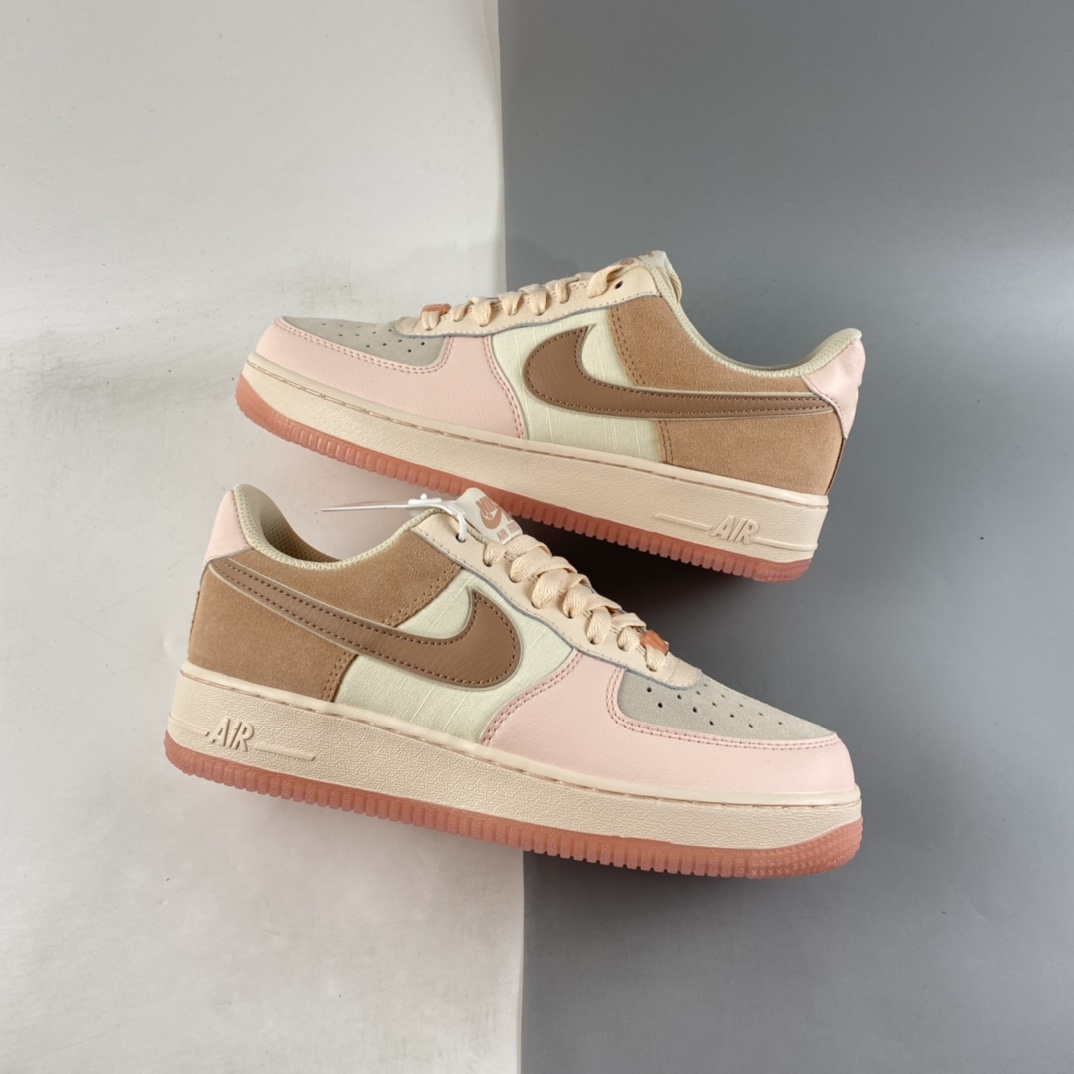P200 NIKE Air Force 1’07 Low 浅粉拼接空军一号低帮休闲板鞋 896185-603