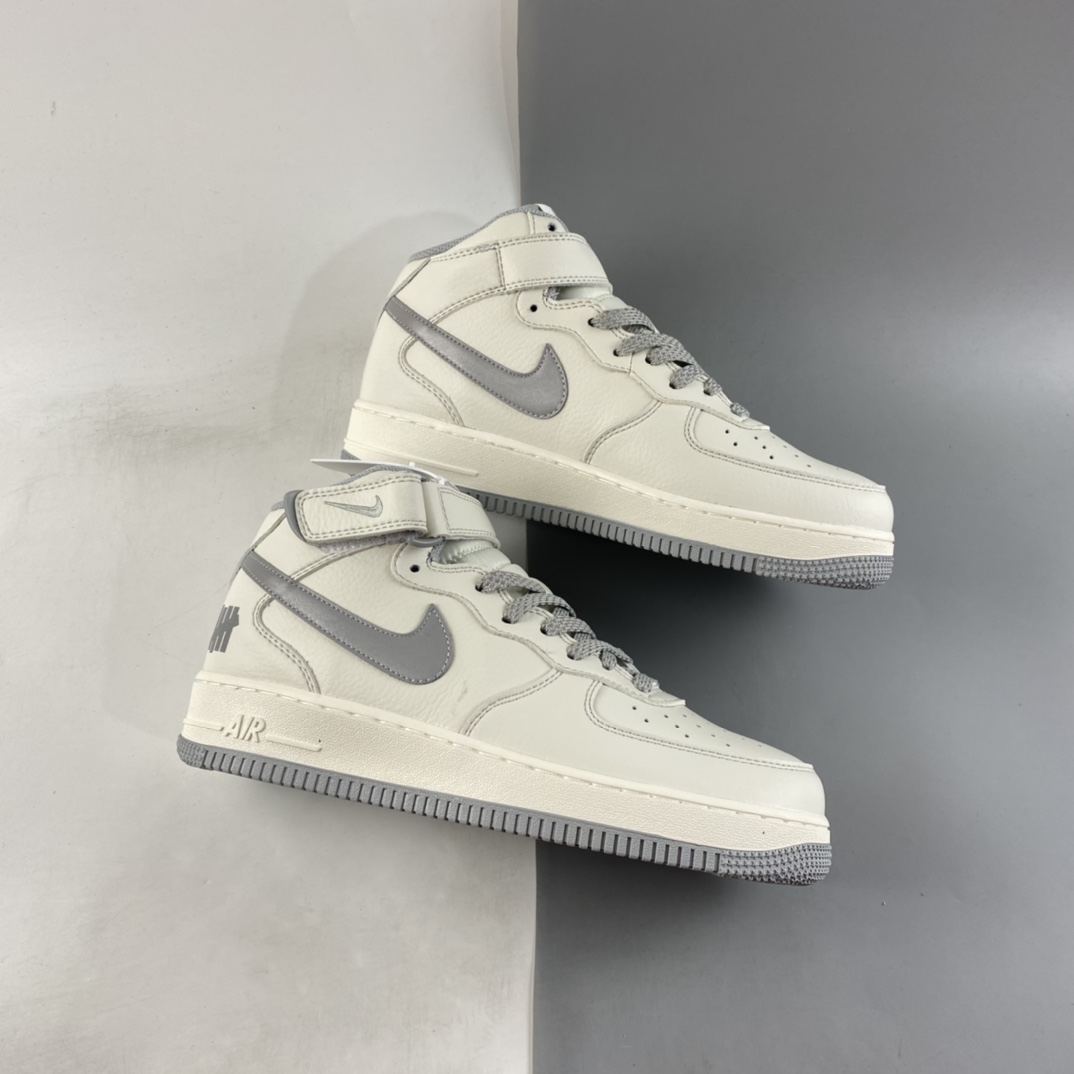P260  Undefeated x NIKE Air Force 1 Mid SU19 白银夜魔侠休闲板鞋 AO6617-306