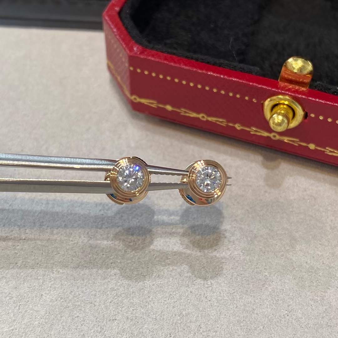 Cartier Cartier 卡地亚 飞碟单钻耳钉 玫瑰金