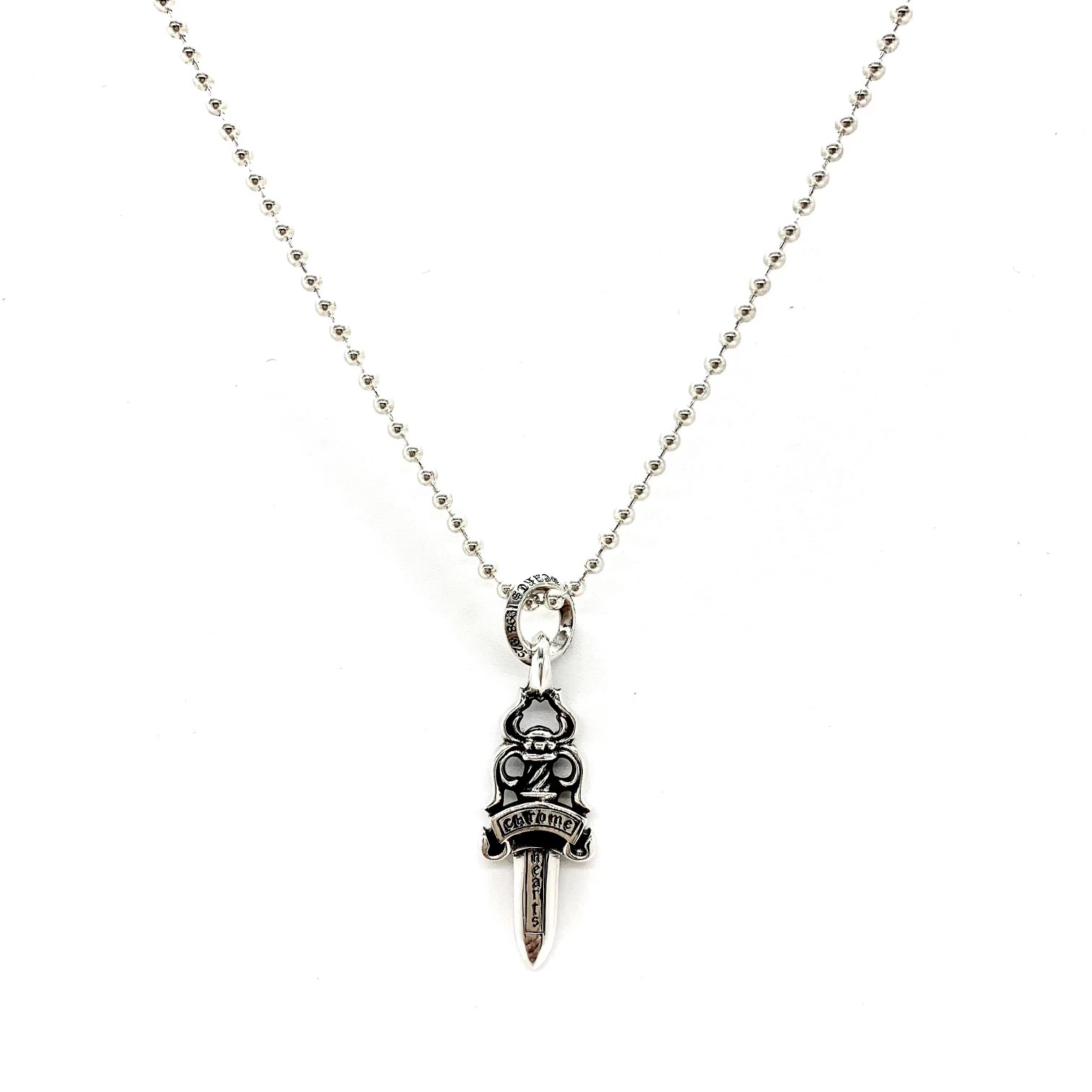 Chrome Hearts 𝐂𝐡𝐫𝐨𝐦𝐞 𝐡𝐞𝐚𝐫𝐭𝐬 克罗心 字母环宝剑项链