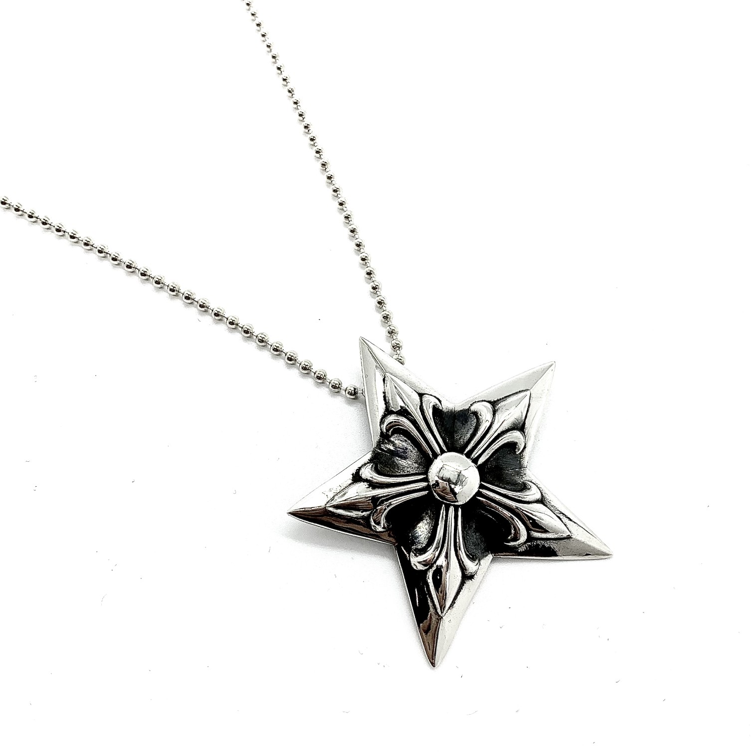 Chrome Hearts 𝐂𝐡𝐫𝐨𝐦𝐞 𝐡𝐞𝐚𝐫𝐭𝐬 克罗心大五芒星项链