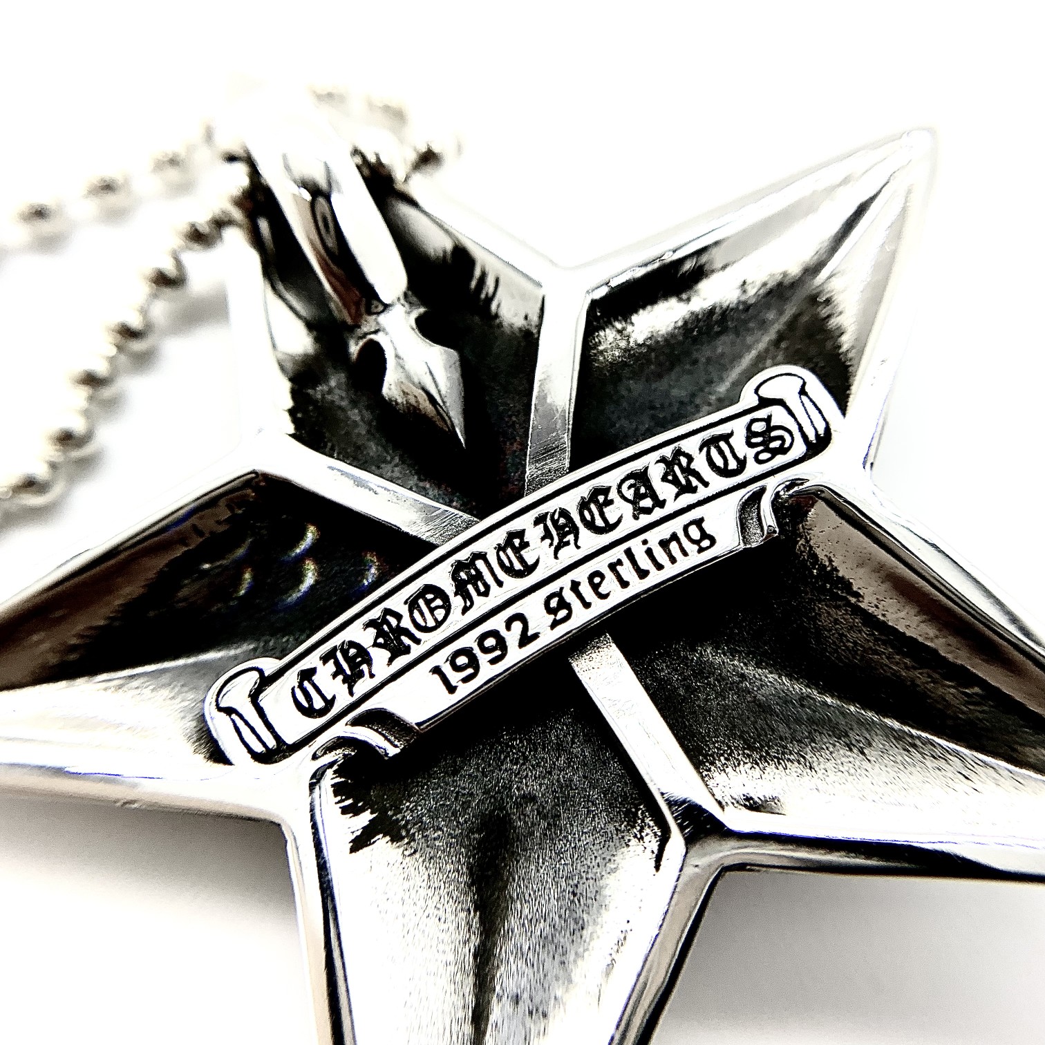 Chrome Hearts 𝐂𝐡𝐫𝐨𝐦𝐞 𝐡𝐞𝐚𝐫𝐭𝐬 克罗心大五芒星项链