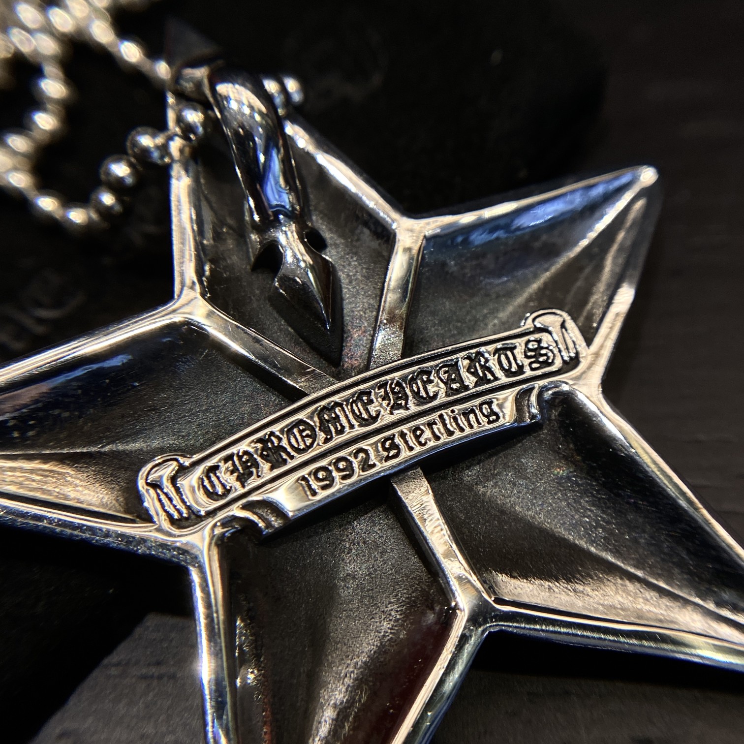 Chrome Hearts 𝐂𝐡𝐫𝐨𝐦𝐞 𝐡𝐞𝐚𝐫𝐭𝐬 克罗心大五芒星项链