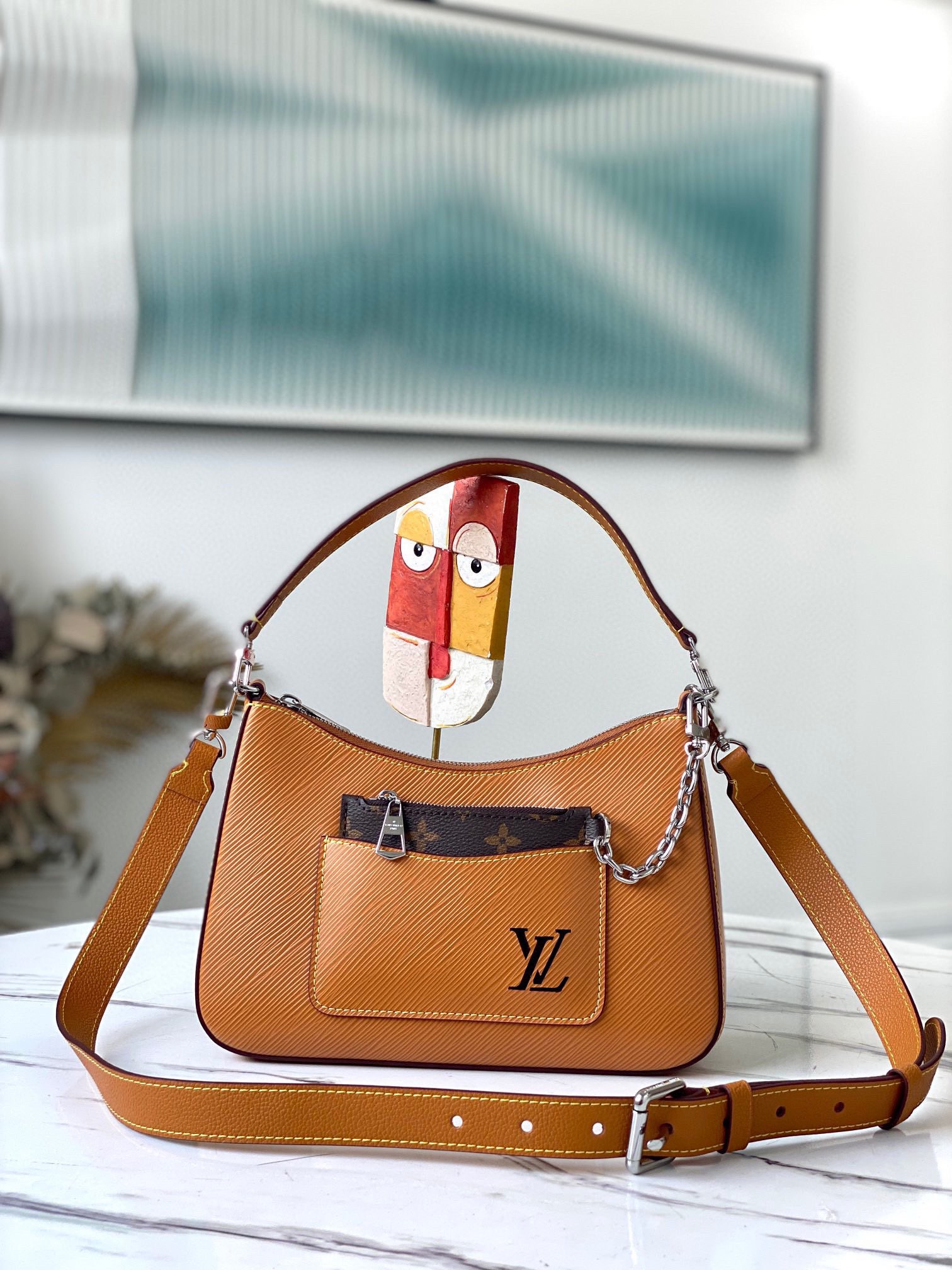 Louis Vuitton LV Marelle Bags Handbags Brown Epi Canvas Chains M80794