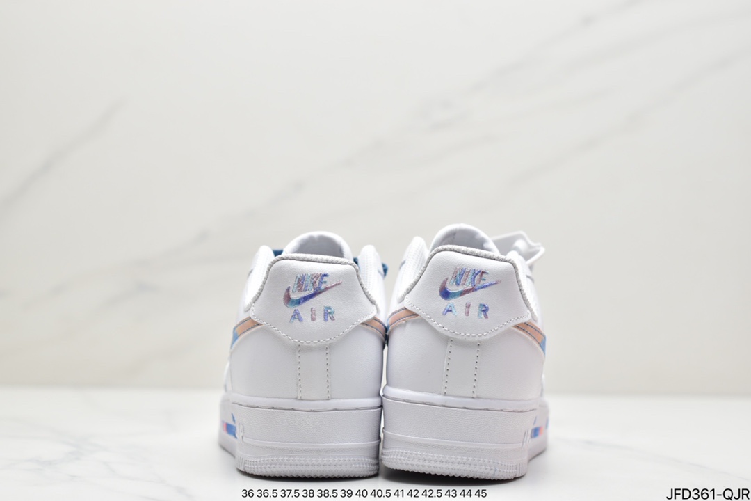 170 耐克Nike Air Force 1 07 LV8”White/Landscape Painting”空军一号经典低帮百搭休闲运动板鞋“皮革白蓝水彩涂鸦”DD8959-100
