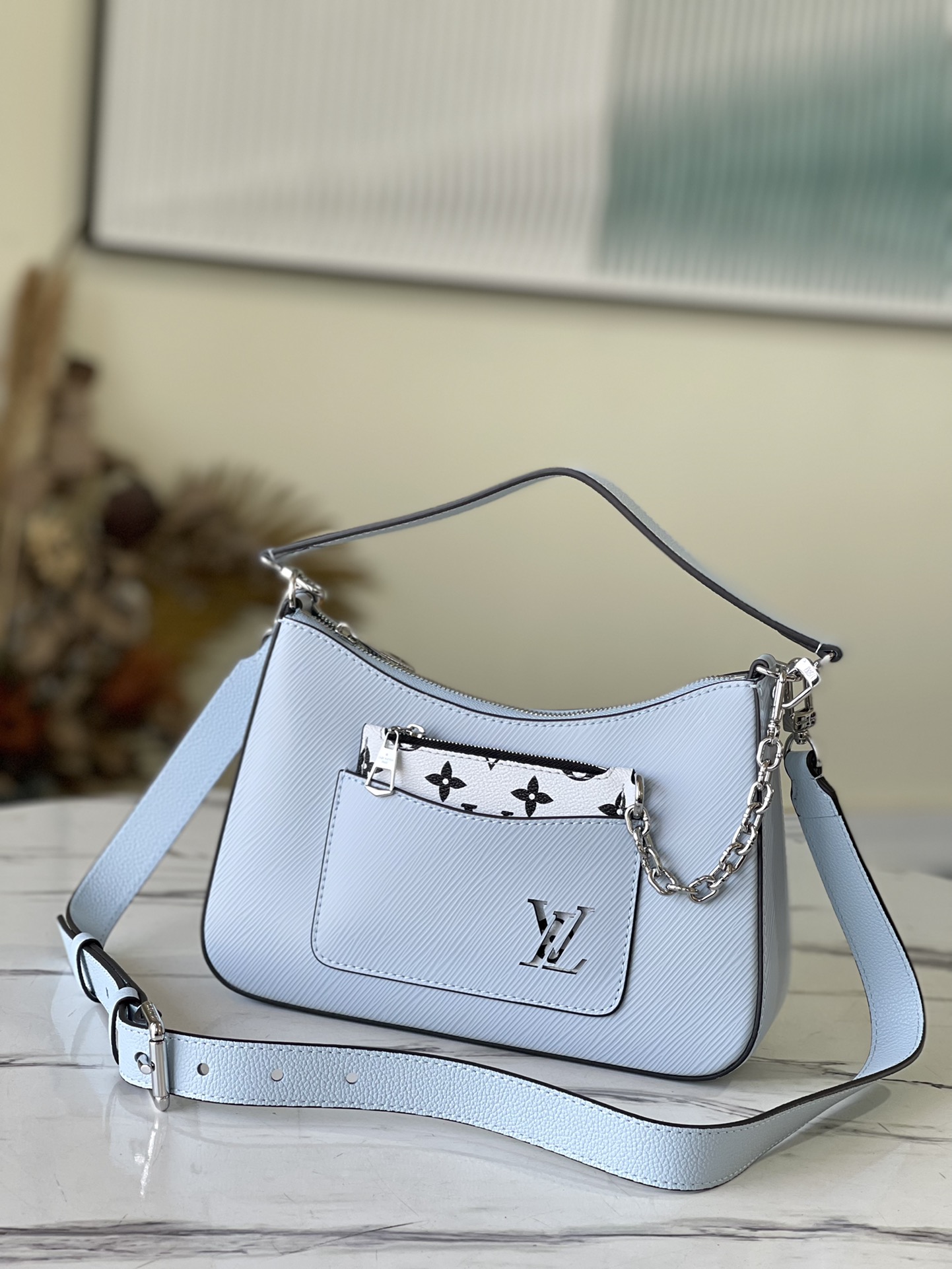 7 Star Collection
 Louis Vuitton LV Marelle Bags Handbags Blue Light Epi Canvas Chains M80688